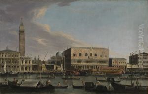 Blick vom Bacino di S.Marco auf den Molo mit Dogenpalast, Piazzetta, Liberia und Zecca