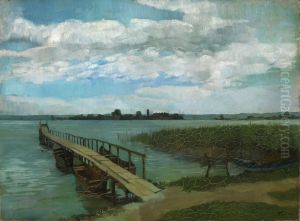 Bootssteg auf der Herreninsel im Chiemsee by Wilhelm Heinrich Trutbner
