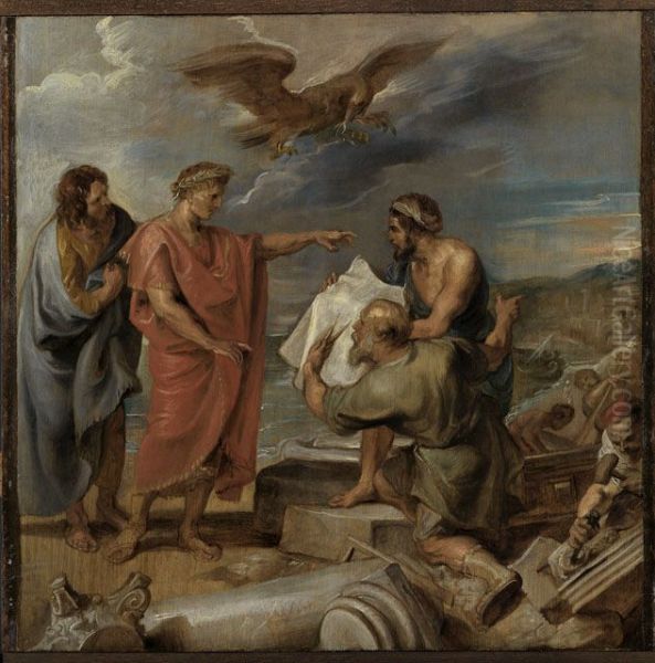 Constantine directing the Building of Constantinople - view 1