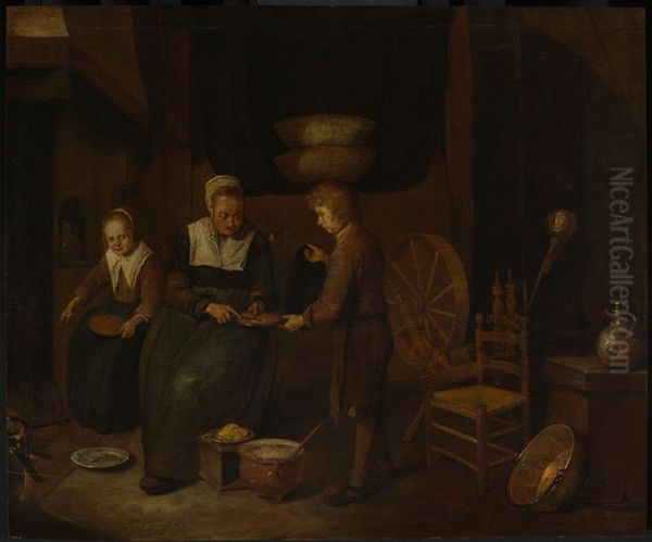 Kucheninterieur mit einem Orangenverkaufer - view 1