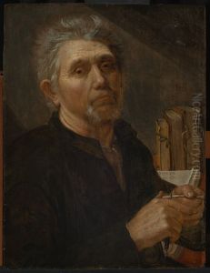 St. Luke cutting his quill
