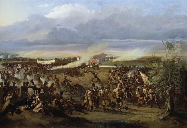 Die badische Leibgrenadiergarde ersturmt die Barriere von Pantin in der Schlacht vor Paris am 30. Marz 1814 - view 1