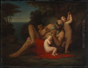 Silen mit schlafendem Bacchusknaben by Anselm Friedrich Feuerbach