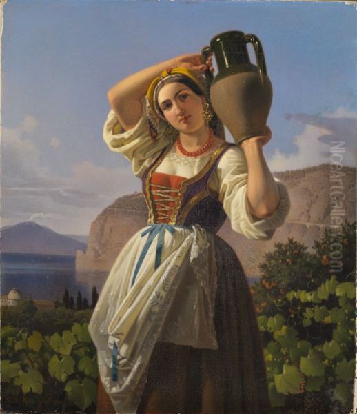 Italienisches Madchen mit Wasserkrug - view 1
