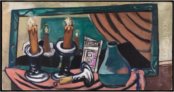 Still life with fallen candle - view 1