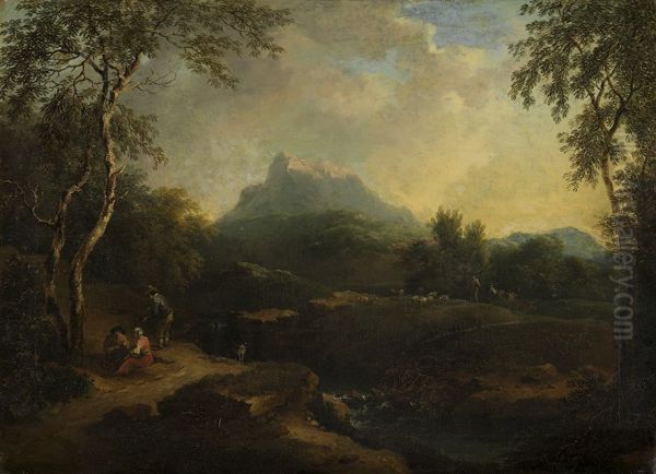 Bergige Landschaft mit Bach - view 1