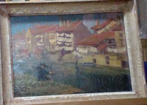 Maisons Sur La Jordanne A Aurillac by Maurice Busset