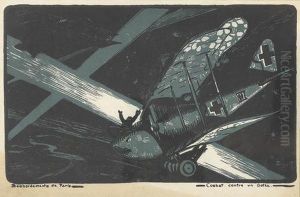 Bombardement De Paris, Combat Contre Un Gotha by Maurice Busset