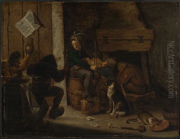 Zechende und musizierende Bauern - view 1