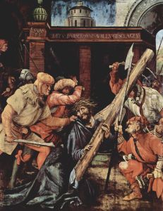 Tauberbischofsheimer Altar, Szene: Fall Christi unter dem Kreuz by Matthias Grunewald