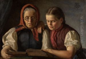 Mutter und Schwester des Kunstlers, in der Bibel lesend Mutter und Schwester des Kunstlers, in der Bibel lesend
