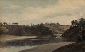 Flusslandschaft in der Bretagne by Pierre-Henri de Valenciennes
