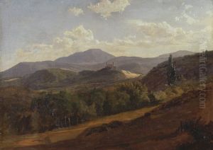 Partie aus den Vogesen mit der Burg Hohandlau by Johann Wilhelm Schirmer