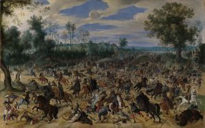 Uberfall auf einen Geleitzug by Sebastiaen Vrancx