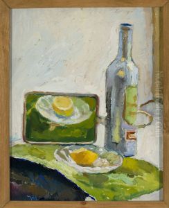 Still life with a bottle by Zygmunt Waliszewski