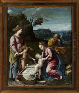 Holy Family with St. John the Baptist and St. Catherine of Alexandria by Gianfrancesco Penni