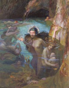 Sea Nymphs At A Grotto by Gaston Bussiere