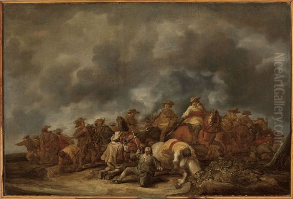 Skirmish of cavalry and infantry - view 1