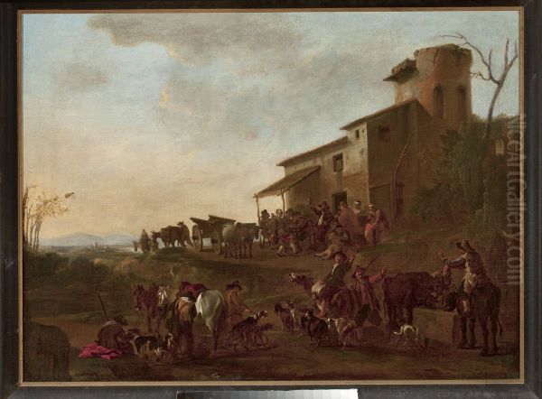 Scene in front of a tavern - view 1