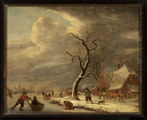 On the frozen canal - view 1
