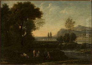 Landscape with shepherds by Claude Lorrain (Claude Gellee)