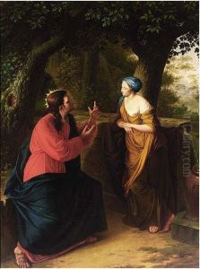 Christ And The Woman Of Samaria by Ernst Friedrich Bussler