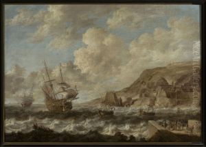 Ships in a port by Bonaventura Peeters the Elder