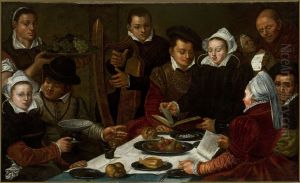 Company at the table by Dirck Barendsz.