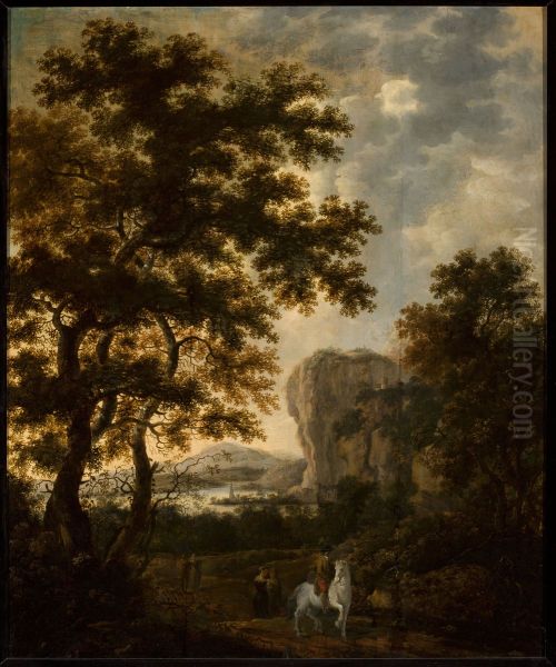 Rocky landscape with a horseman - view 1