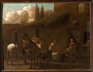 In front of an inn In front of an inn