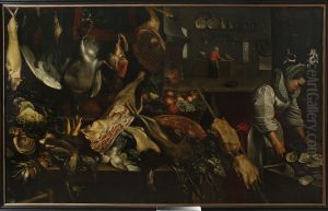Kitchen interior by Frans Snyders