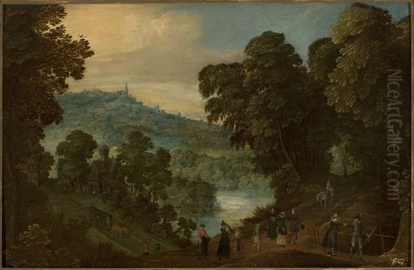 Countryside landscape with staffage - view 1