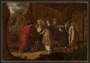 Lot Fleeing from Sodom