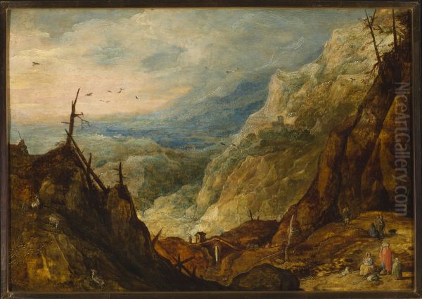 Mountain landscape with a broken tree - view 1