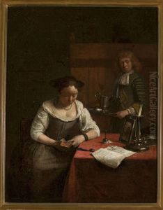 Woman reading a book by Gerard Ter Borch
