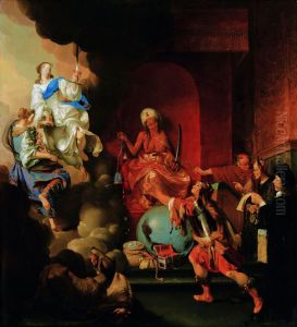 Allegory of enthroned injustice by Ary de Vois