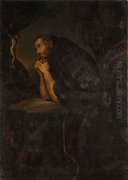 Praying monk - view 1