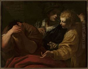 Joseph explaining dreams at the Pharaoh's court by Giovanni Antonio Burrini