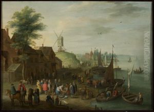 At a fishing port by Jan Brughel