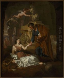 Gaius Maecenas (70 BC-8 BC) supports declining fine arts by Gerard de Lairesse