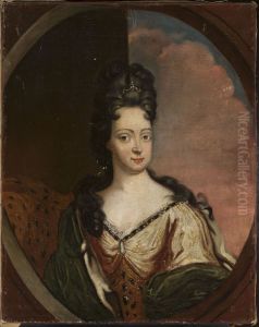 Elisabeth Christine of Brunswick-Wolfenbuttel (1691-1750), wife of emperor Charles VI, against clouds