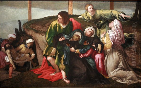 The Virgin fainting as Christ is carried to his grave. - view 1