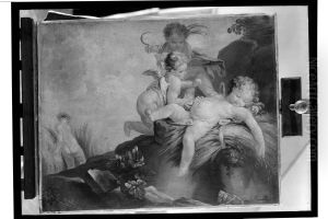 Putta playing in the grain field (L'amour moissonneur) by Francois Boucher