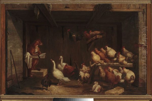 Fox preaching to birds - view 1