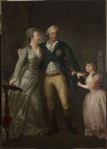 Portrait of Saxon Duke Karl August with his wife Sophie and their daughter by Anton Graff