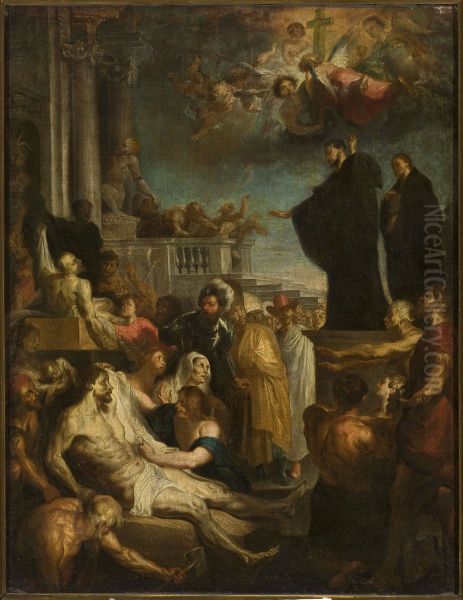 Two saints preaching - view 1