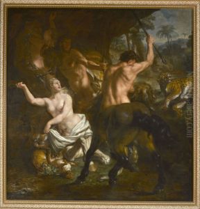 Centaurs fighting a leopard by Louis de Silvestre