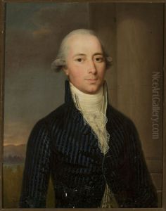 Portrait of a man in a blue frock coat with a jabot
