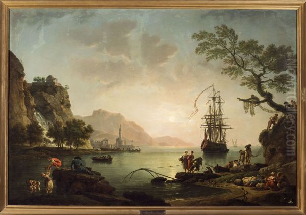 View of the port at dawn (Morning) - view 1