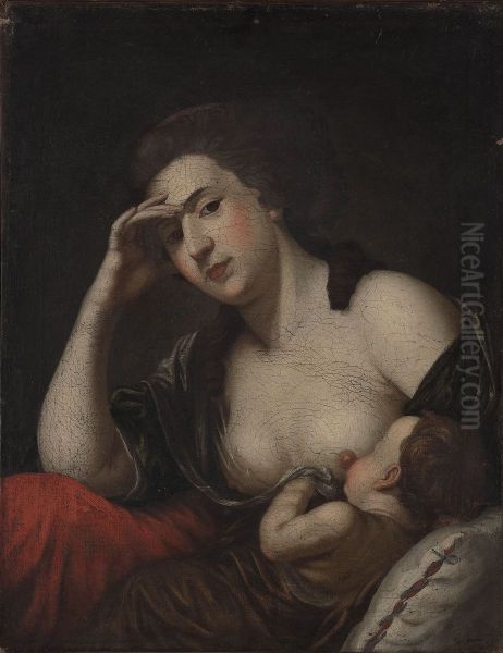 Portrait of Anna Maria Lampi (nee Franchi) with her son Franciszek - view 1